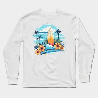 Comes Sun Beach 2023 Tropical Hello Summer Long Sleeve T-Shirt